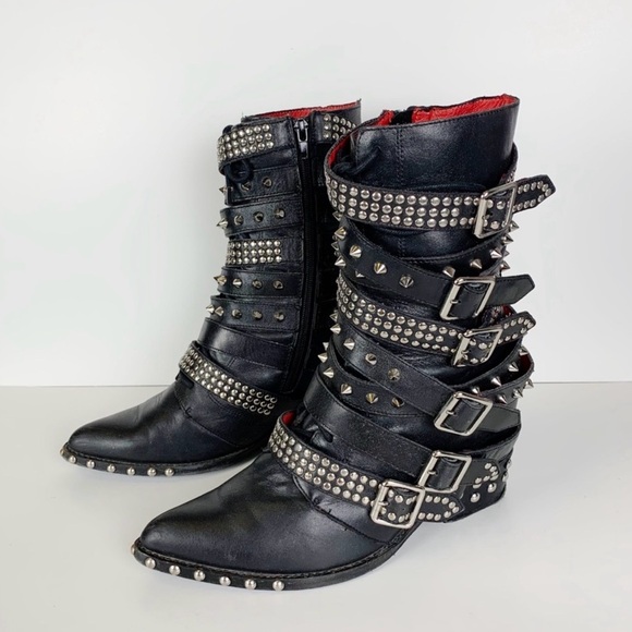 Jeffrey Campbell Shoes - Jeffrey Campbell Draco Studded Black Boots Sz 11 New